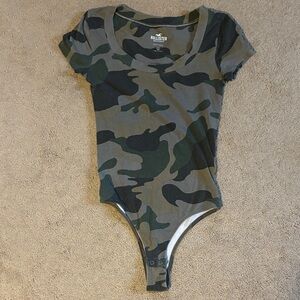 Hollister Green Camo Bodysuit
